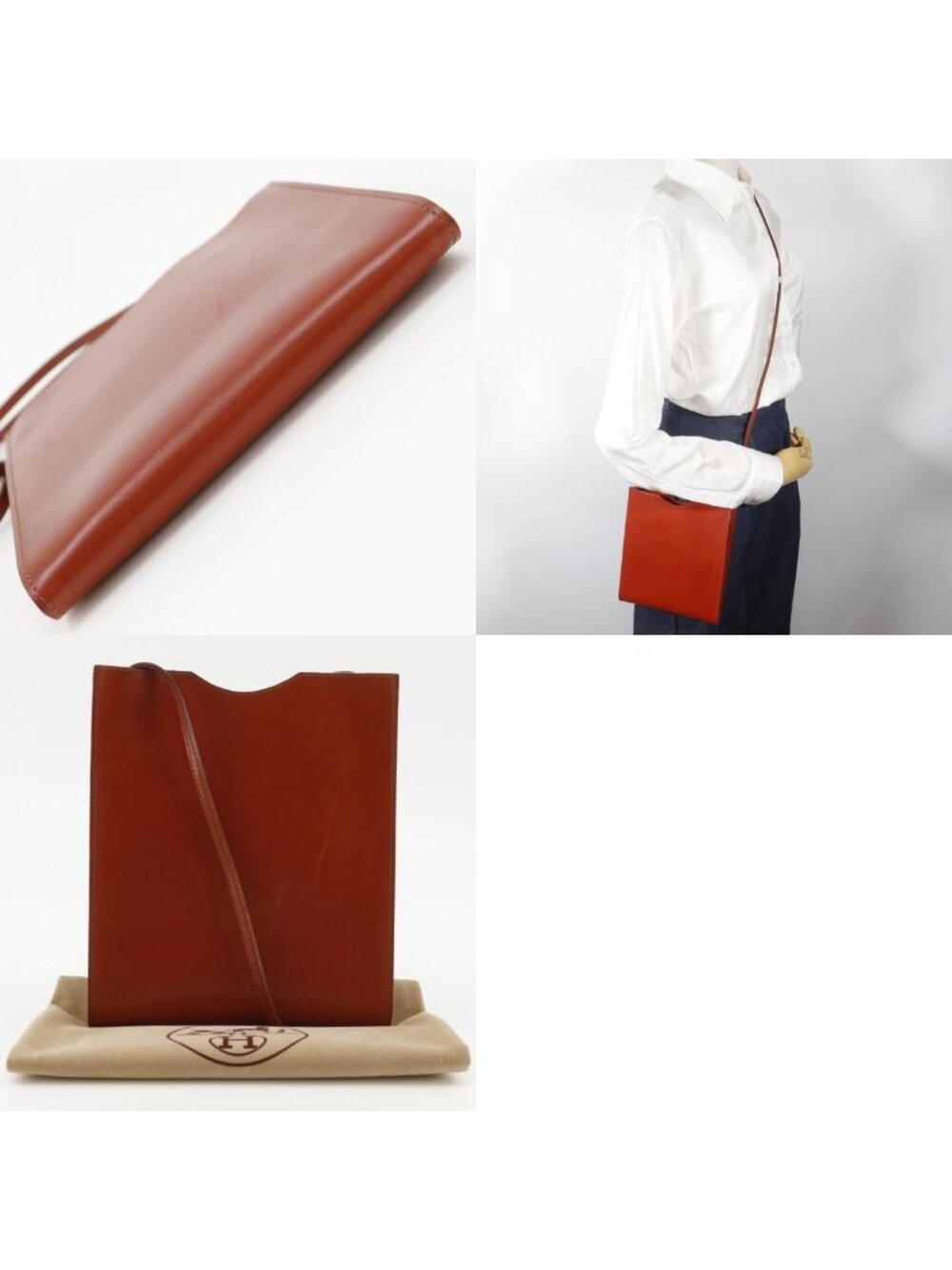 Hermes Omenitu Box Calf Red Brown Shoulder - Picture 10 of 10